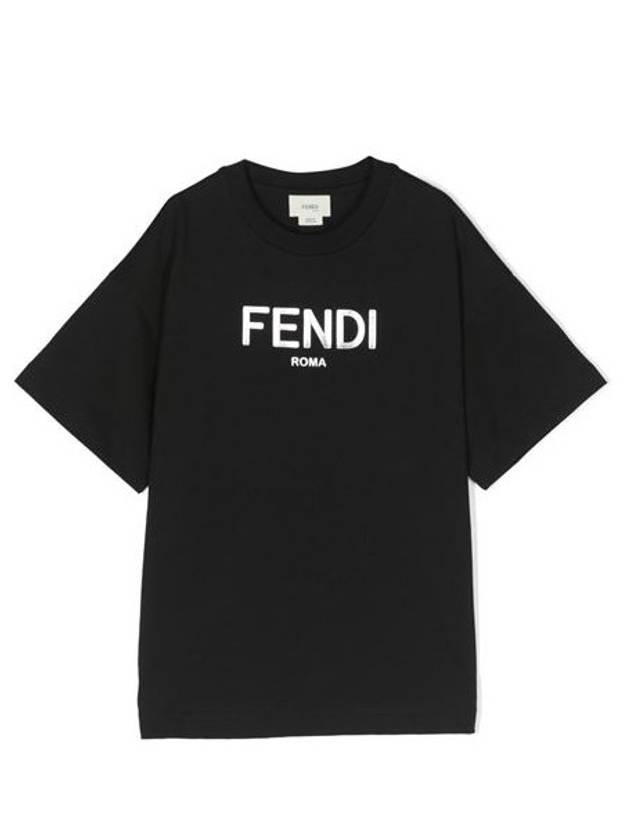 Luxury Fendi Kids Cotton Short Sleeve T-Shirt Black