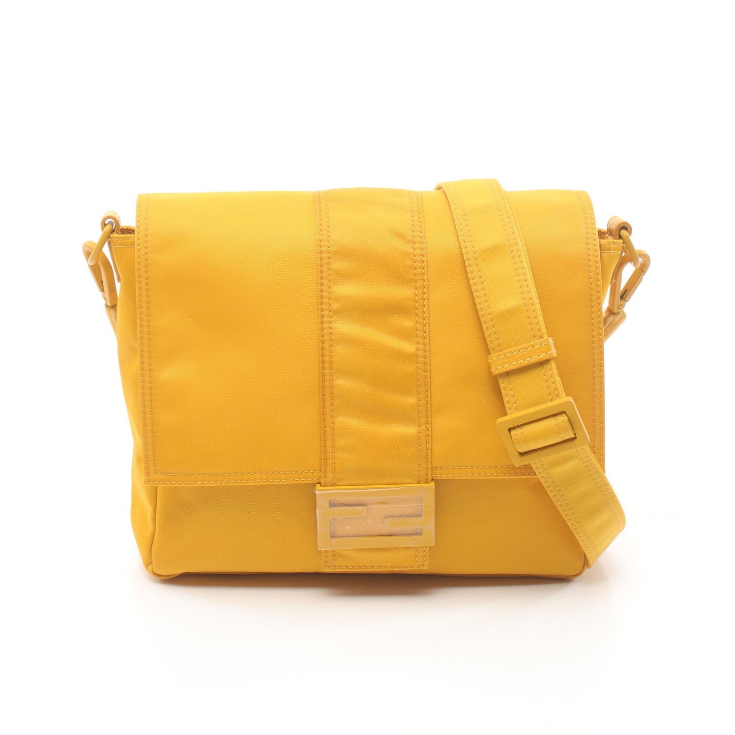 Luxury Fendi Baguette Messenger Bag Bucket Messenger Shoulder bag Nylon Yellow