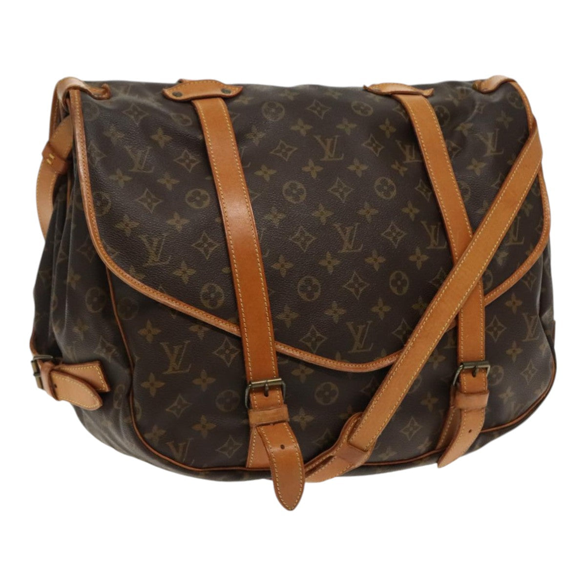 LOUIS VUITTON Monogram Saumur 43 Shoulder Bag M42252 LV 93136