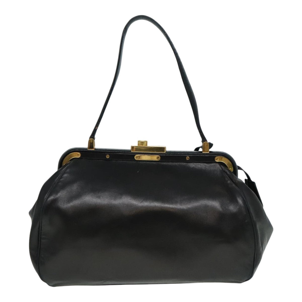 Luxury Prada Shoulder Bag Leather Black Gold  93213