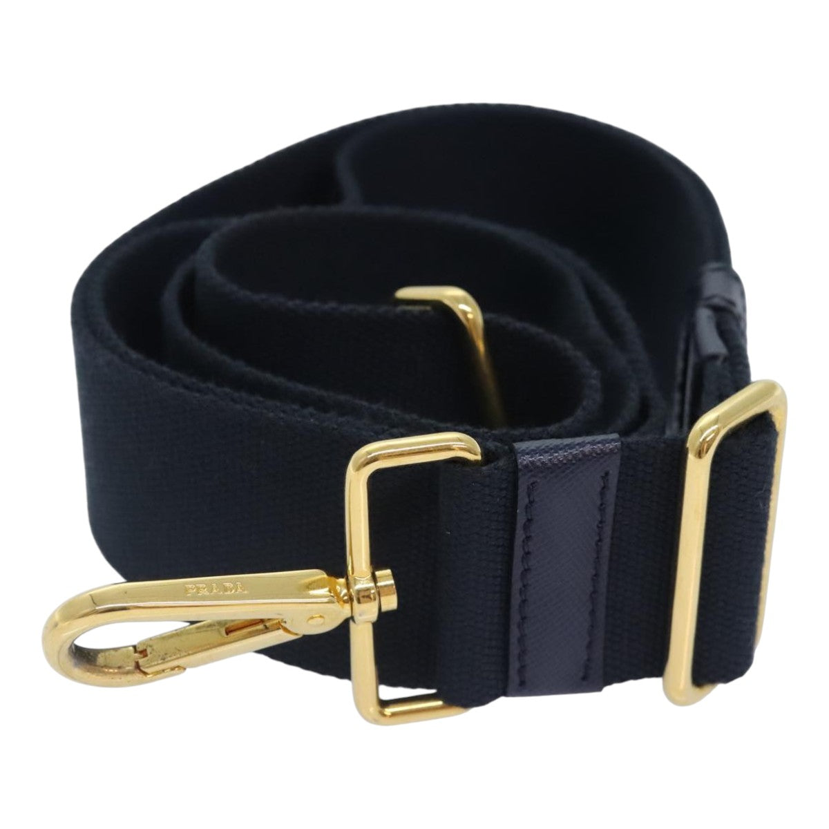 Luxury Prada Shoulder Strap Canvas Navy Gold  93287