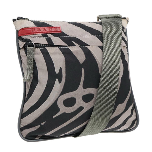 Luxury Prada Sports Shoulder Bag Nylon White Black Silver  93334