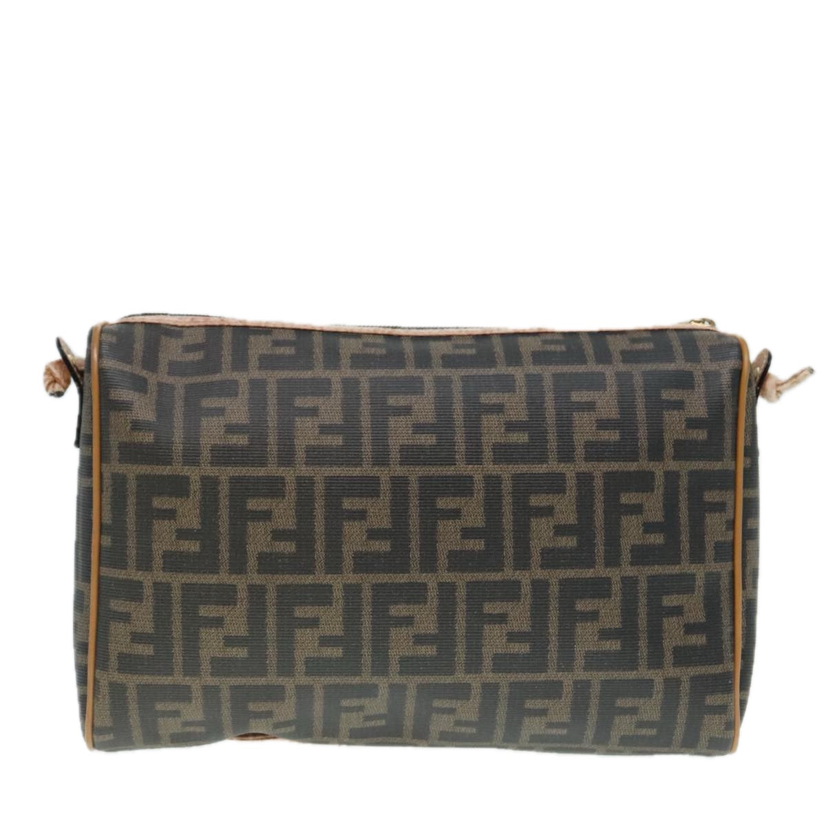 Luxury Fendi Shoulder Bag Zucca Canvas Brown Black93355
