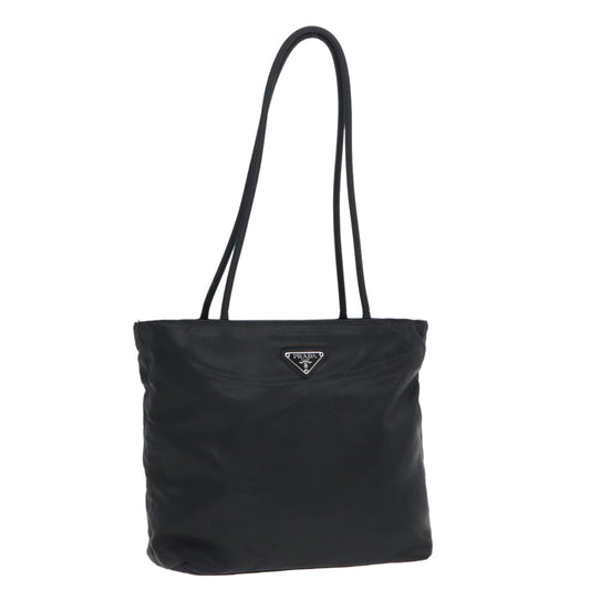 Luxury Prada Tote Bag Nylon Black Silver  93362