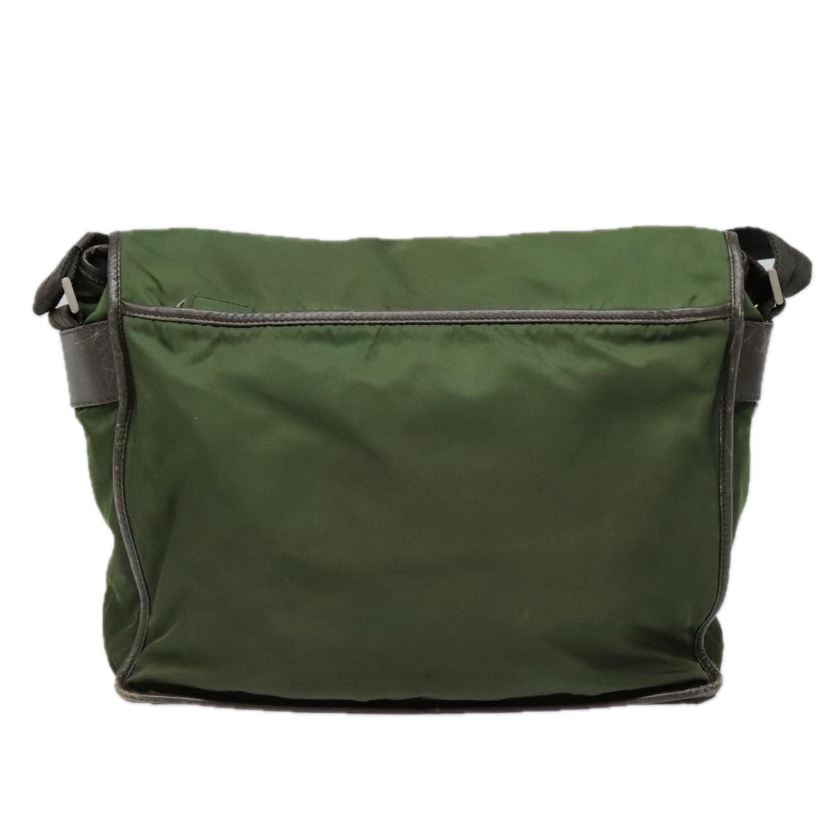 Luxury Prada Shoulder Bag Nylon Green Brown Silver  93371