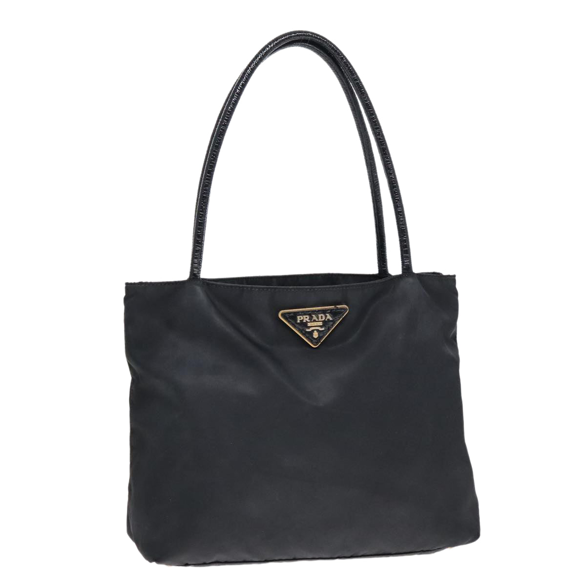 Luxury Prada Hand Bag Nylon Black Gold  93375