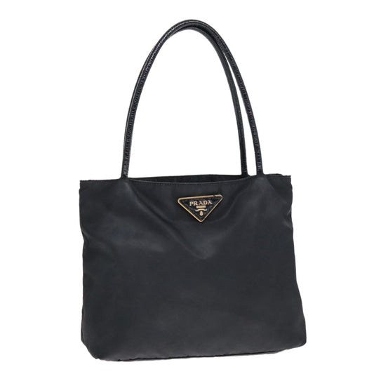 Luxury Prada Hand Bag Nylon Black Gold  93375