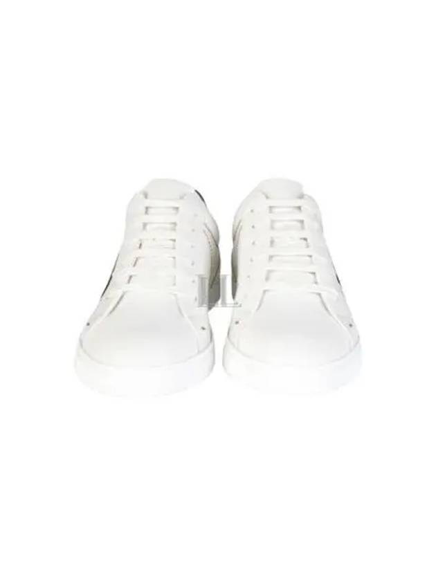 Luxury Fendi FF Logo Leather Low Top Sneakers White
