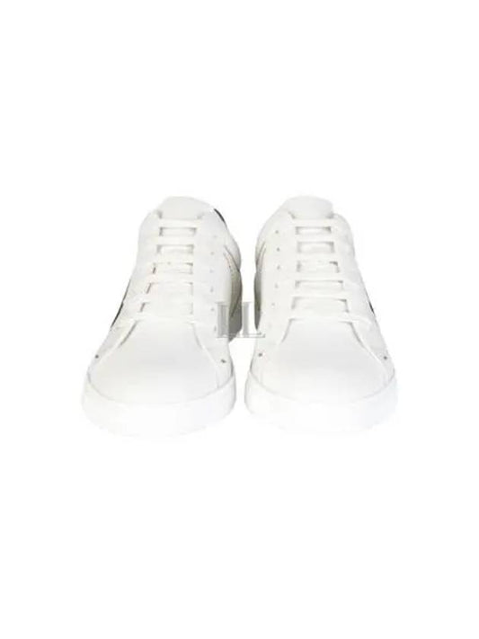 Luxury Fendi FF Logo Leather Low Top Sneakers White