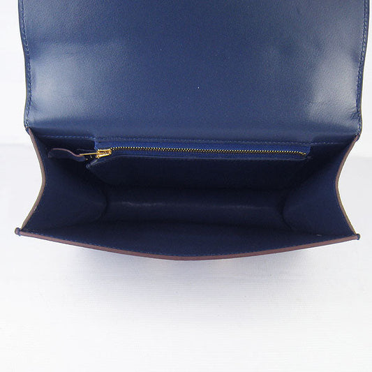Luxury Hermes Constance Cowskin Leather Bag H017 dark blue gold