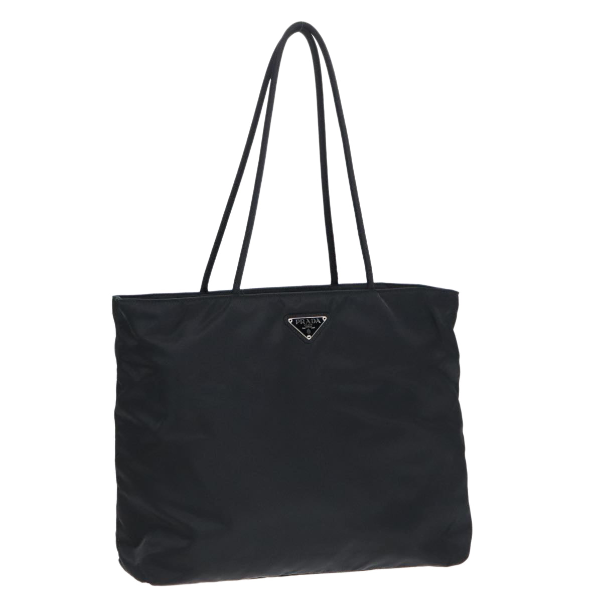 Luxury Prada Tote Bag Nylon Black Silver  93447