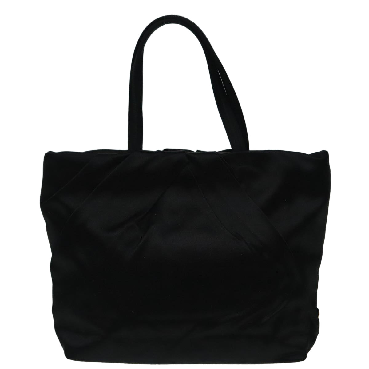 Luxury Prada Hand Bag Satin Black Gold  93461
