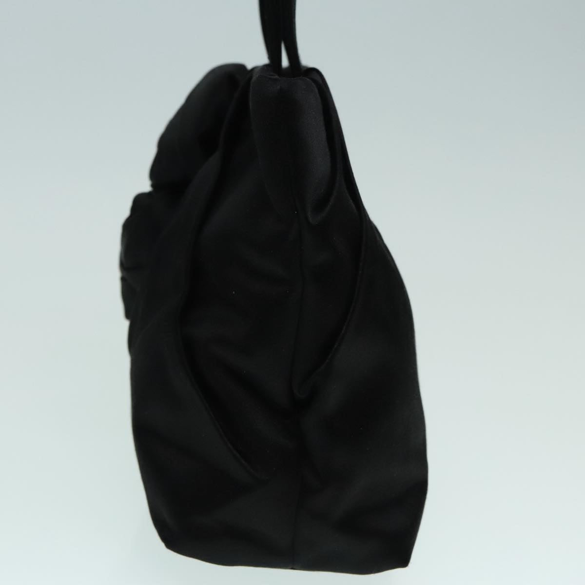 Luxury Prada Hand Bag Satin Black Gold  93461