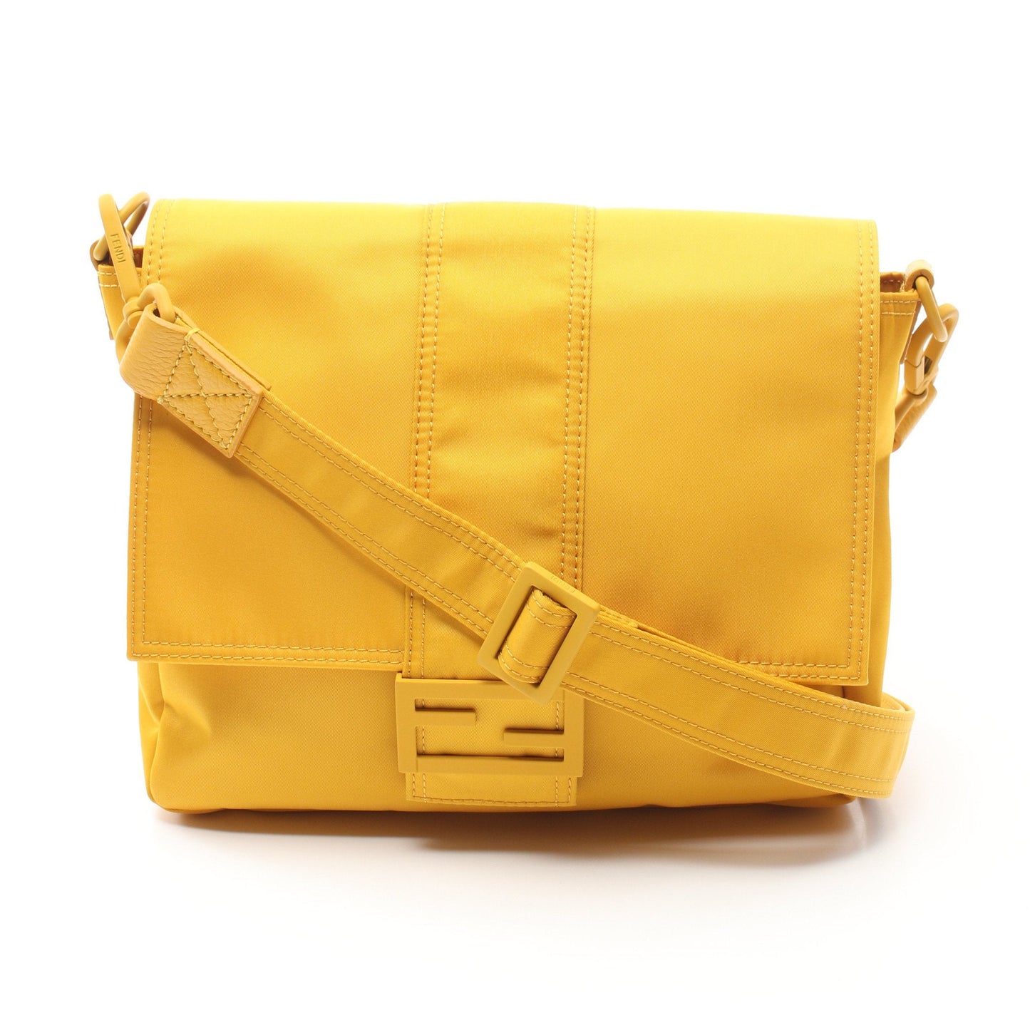 Luxury Fendi Baguette Messenger Bag Bucket Messenger Shoulder bag Nylon Yellow
