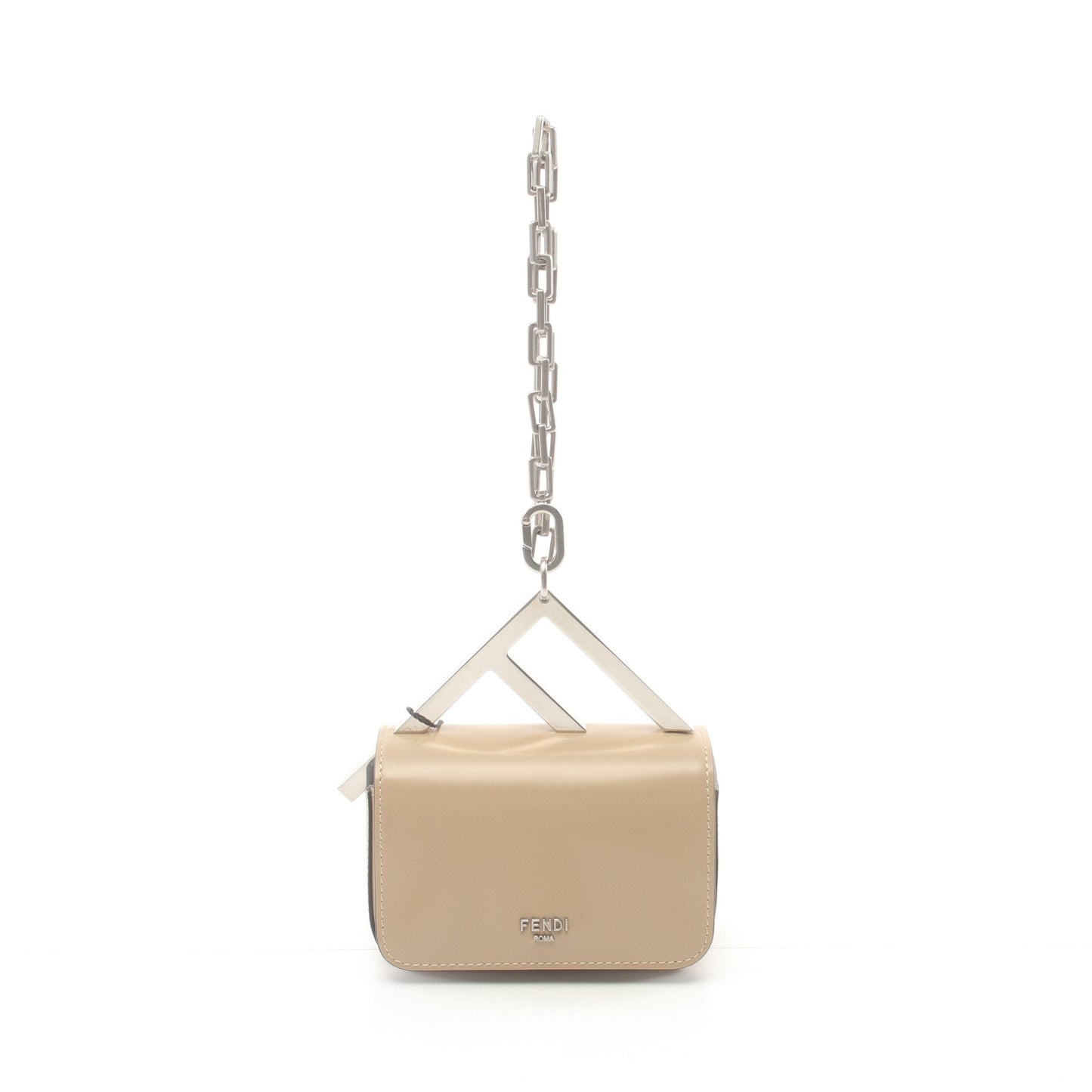 Luxury Fendi Nano Bag Chain handbag Leather Beige