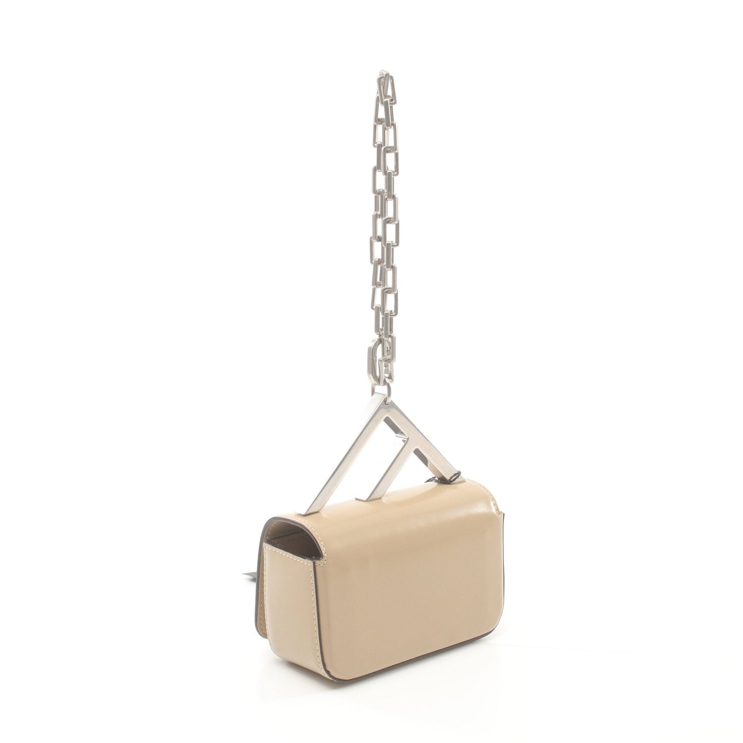 Luxury Fendi Nano Bag Chain handbag Leather Beige