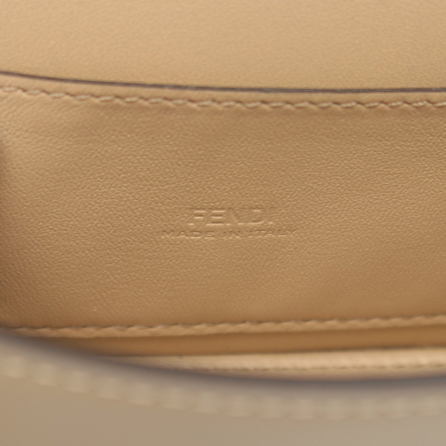 Luxury Fendi Nano Bag Chain handbag Leather Beige