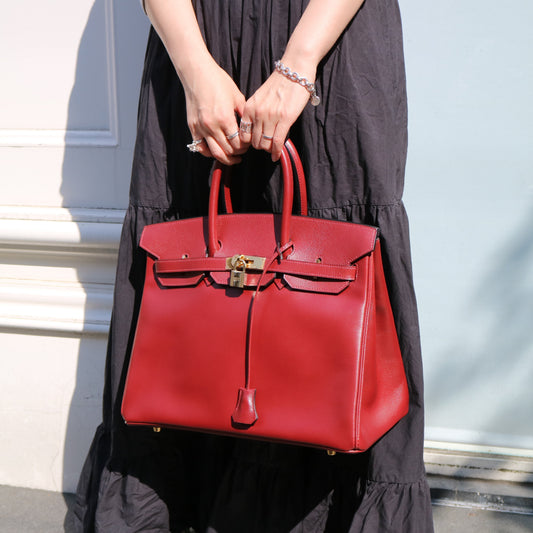 Luxury Hermes 2002 BIRKIN 35 Rouge H Courchevel