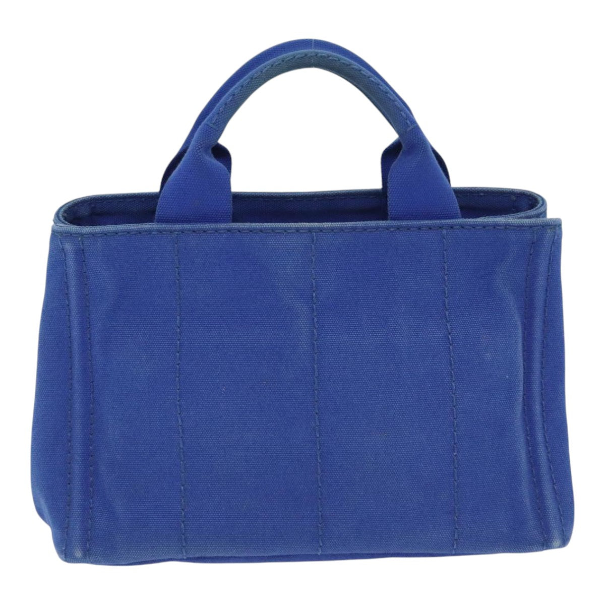 Luxury Prada Canapa PM Hand Bag Canvas Blue Gold  93499