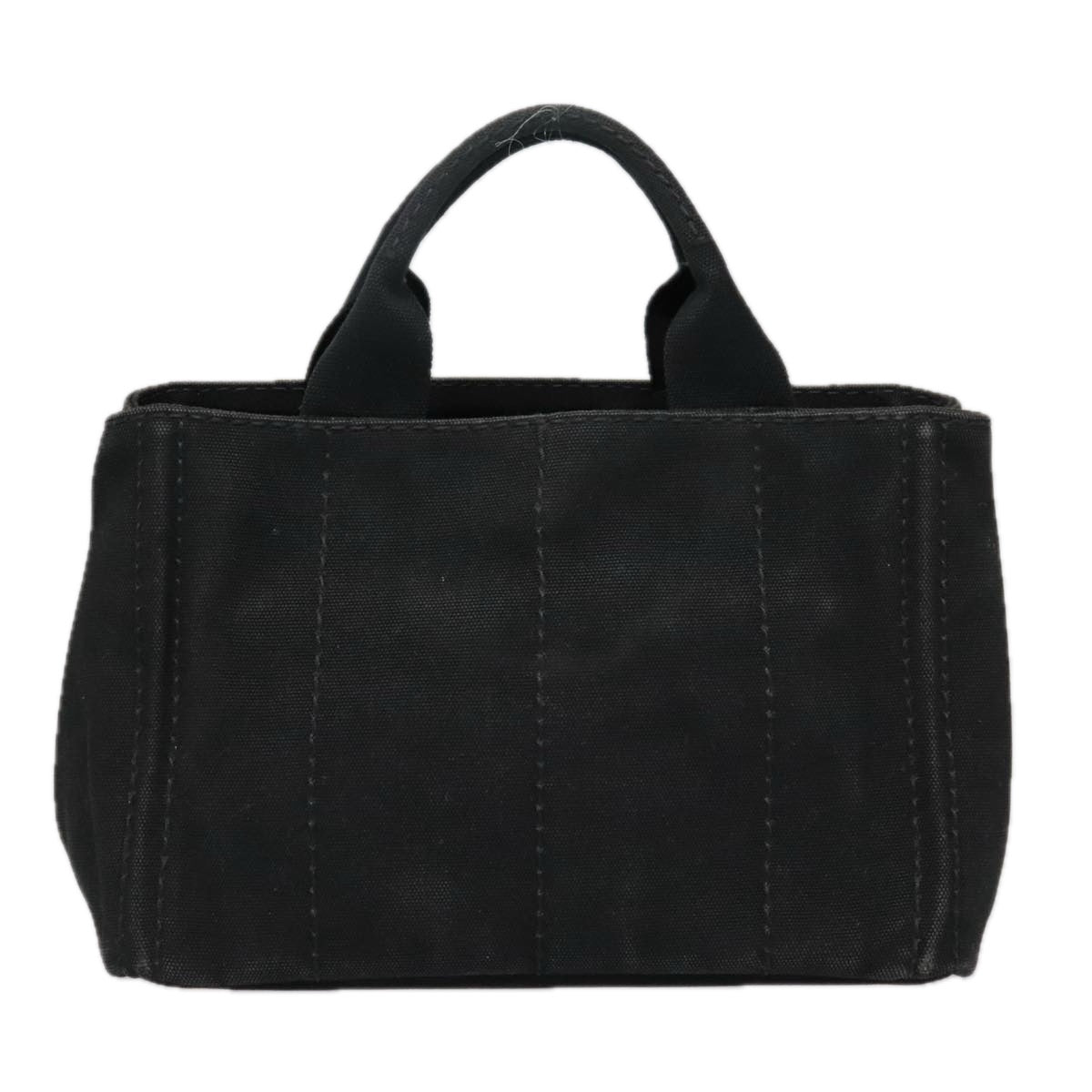Luxury Prada Canapa PM Hand Bag Canvas Black Gold  93506