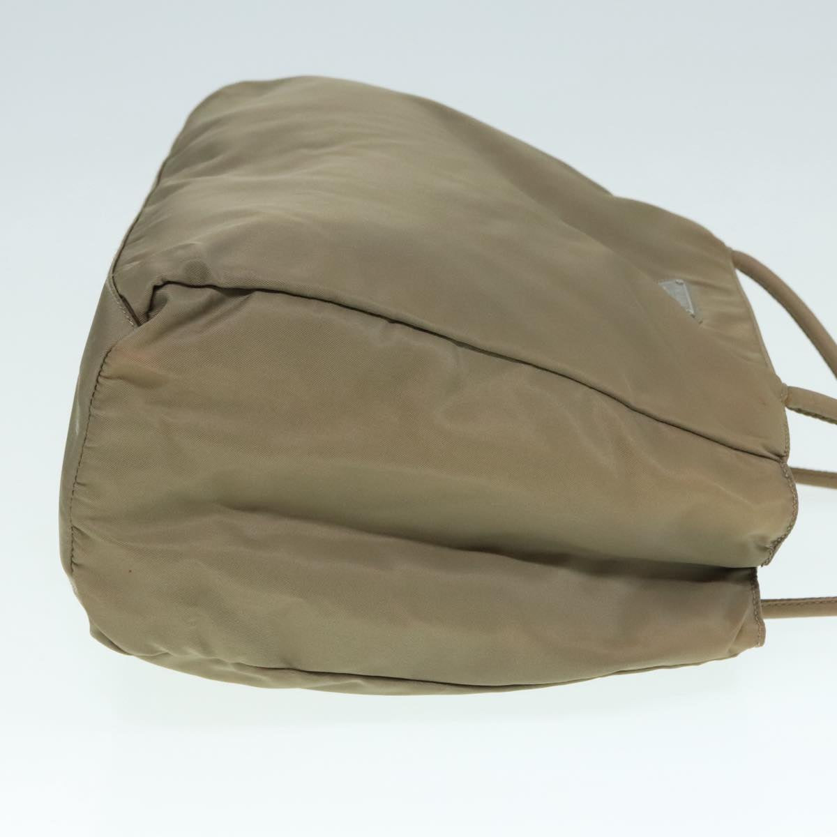 Luxury Prada Hand Bag Nylon Beige Silver  93522
