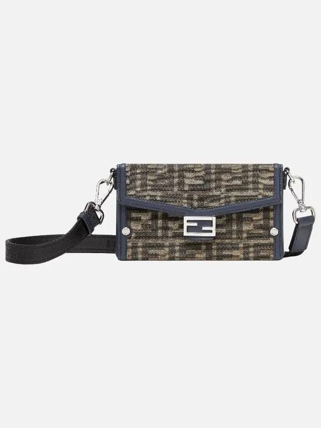 Luxury Fendi Baguette Soft Trunk Phone Pouch Cross Bag Brown