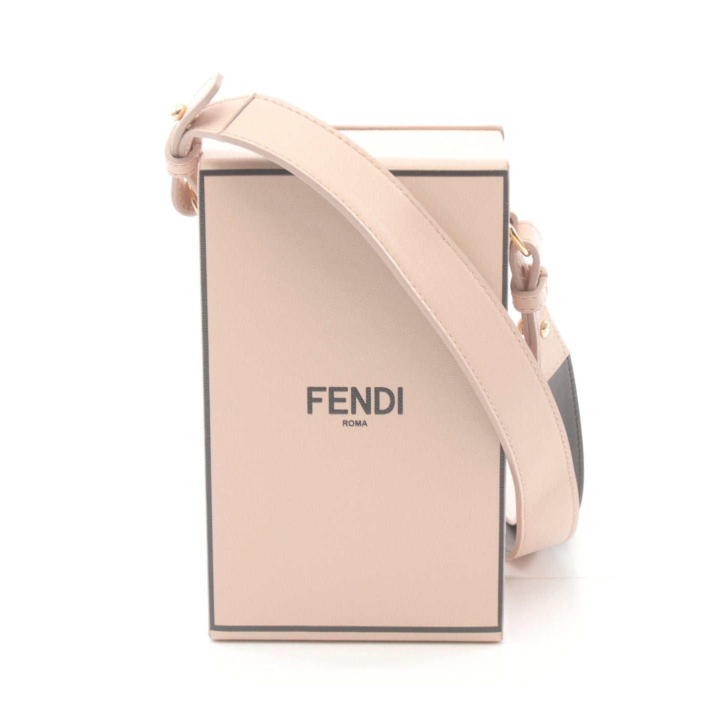 Luxury Fendi Box Shoulder bag Leather Pink beige