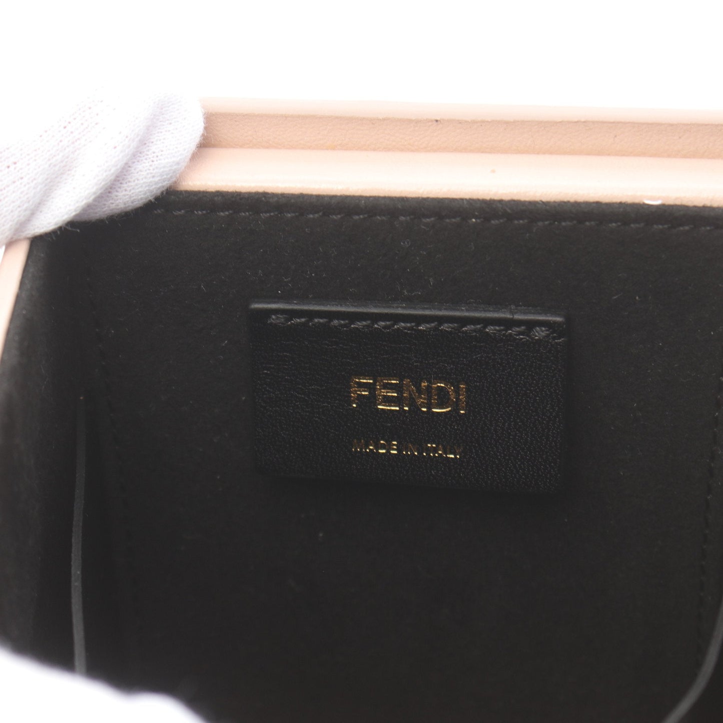 Luxury Fendi Box Shoulder bag Leather Pink beige