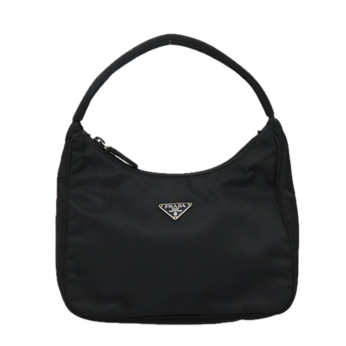 Luxury Prada Mini Hand Bag Nylon Black Silver  93539