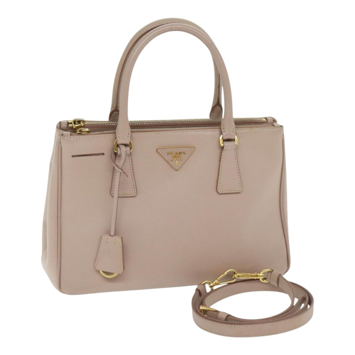 Luxury Prada Galleria Hand Bag Safiano leather 2way Pink Gold  93578