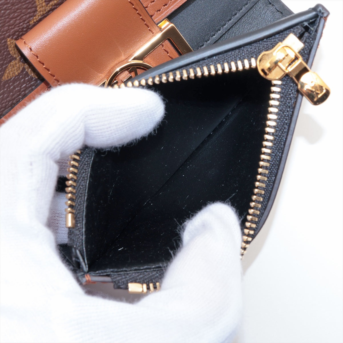 Louis Vuitton Monogram Reversee Portefolio Dfine Compact M68725 Black x Brown Compact Wallet
