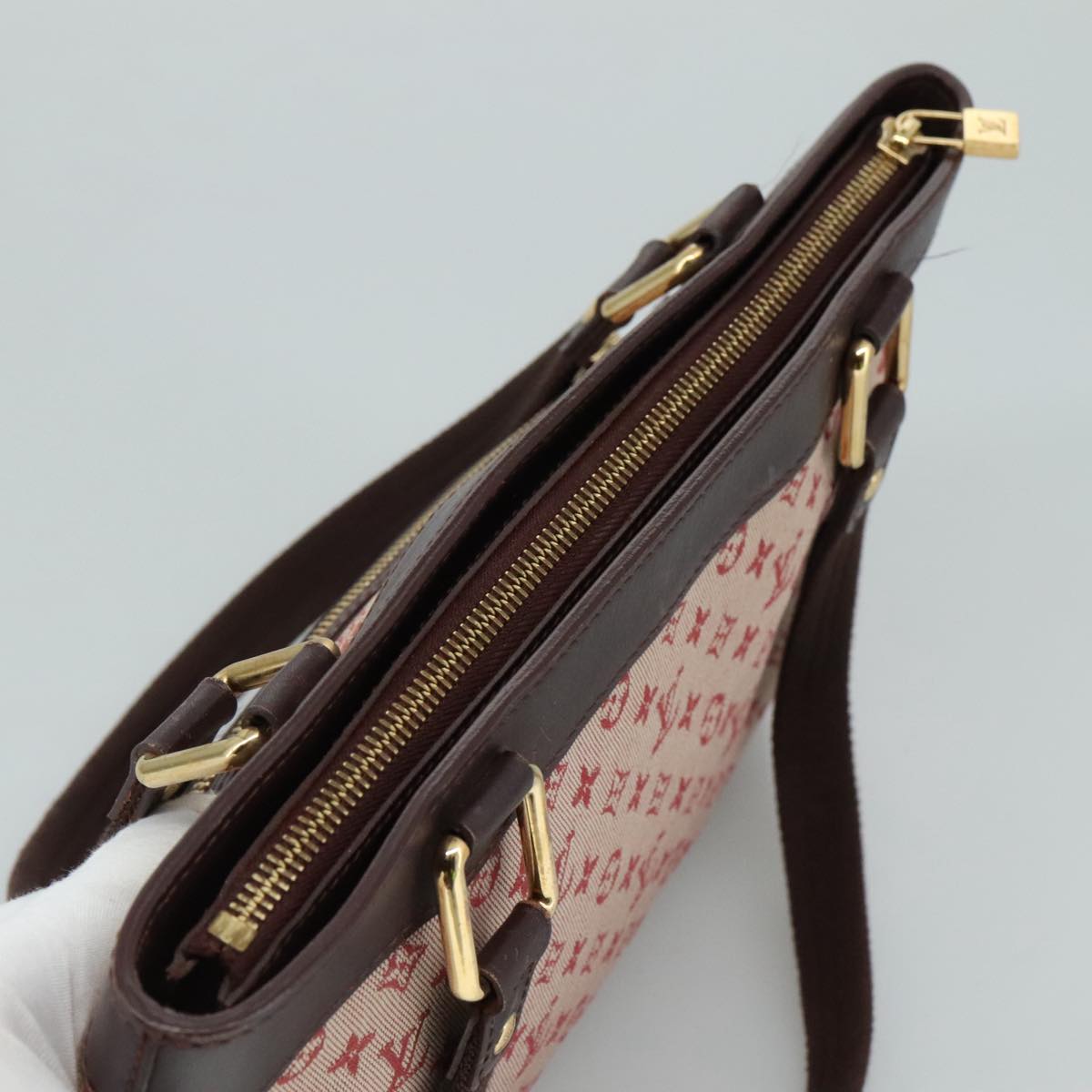 LOUIS VUITTON Monogram Mini Lucille PM Hand Bag Red M92678 LV 93633