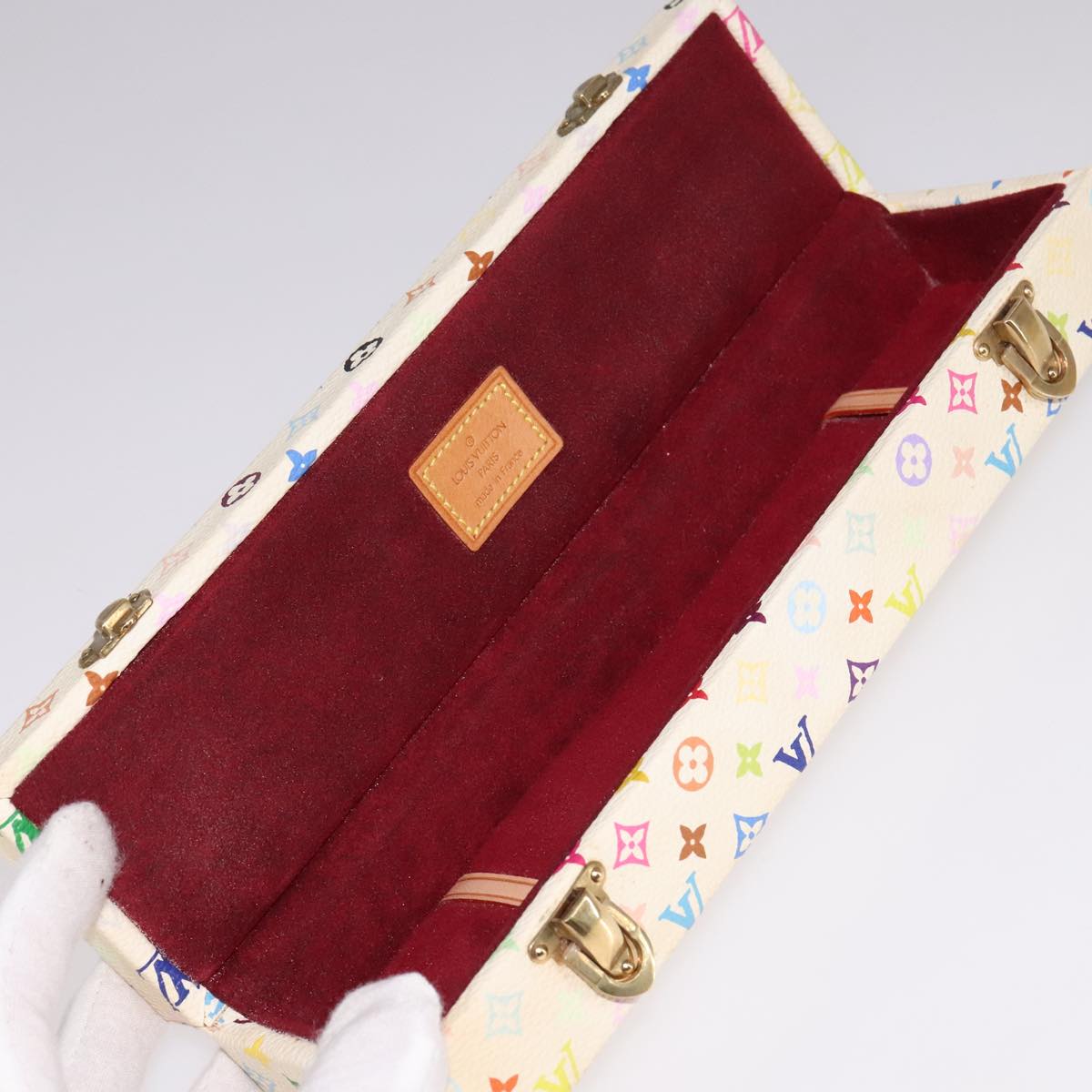 LOUIS VUITTON Monogram Multicolor Hard Watch Case White LV 93647S
