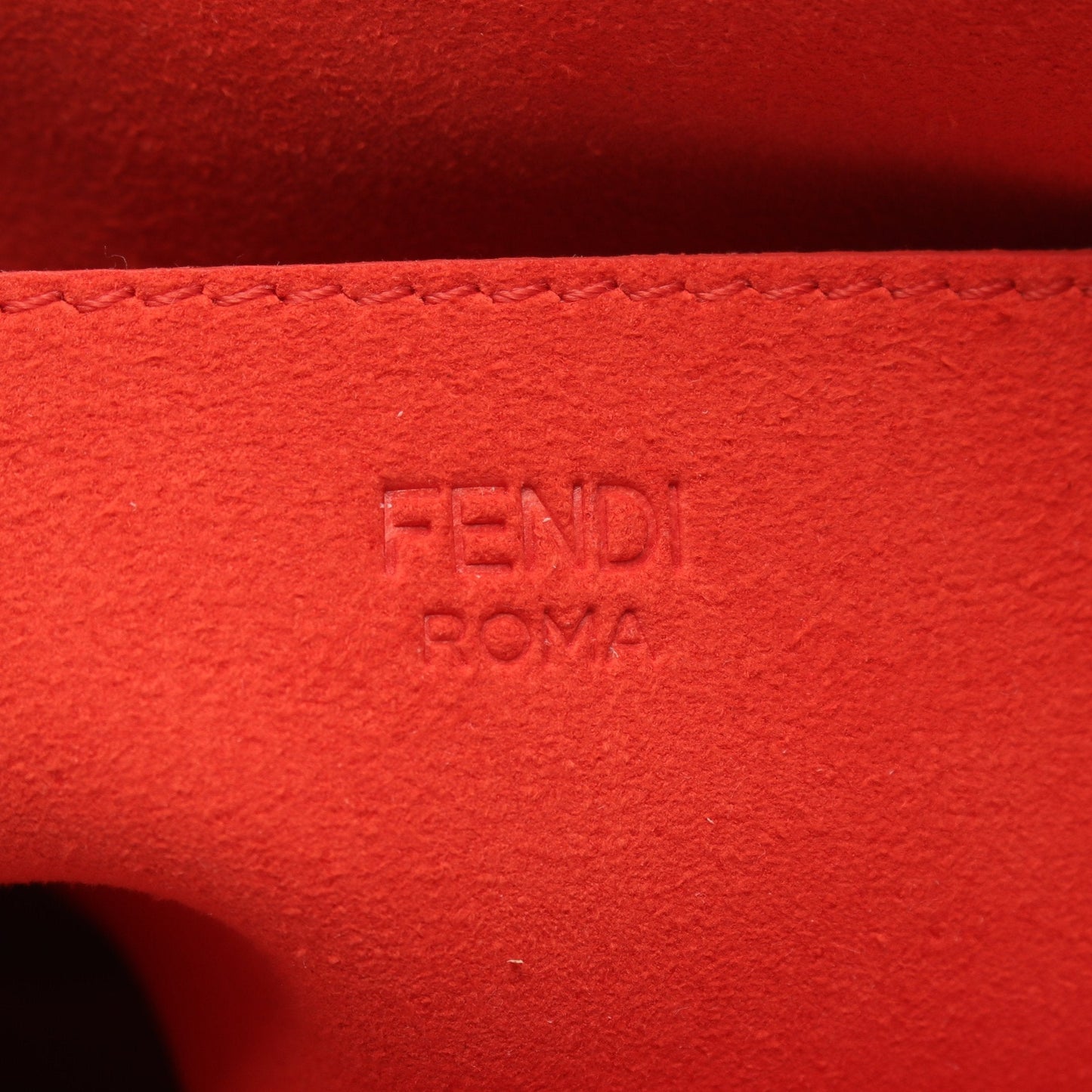 Luxury Fendi Bucket Chain Midi Zucca W chain shoulder bag Fabric Suede Orange red