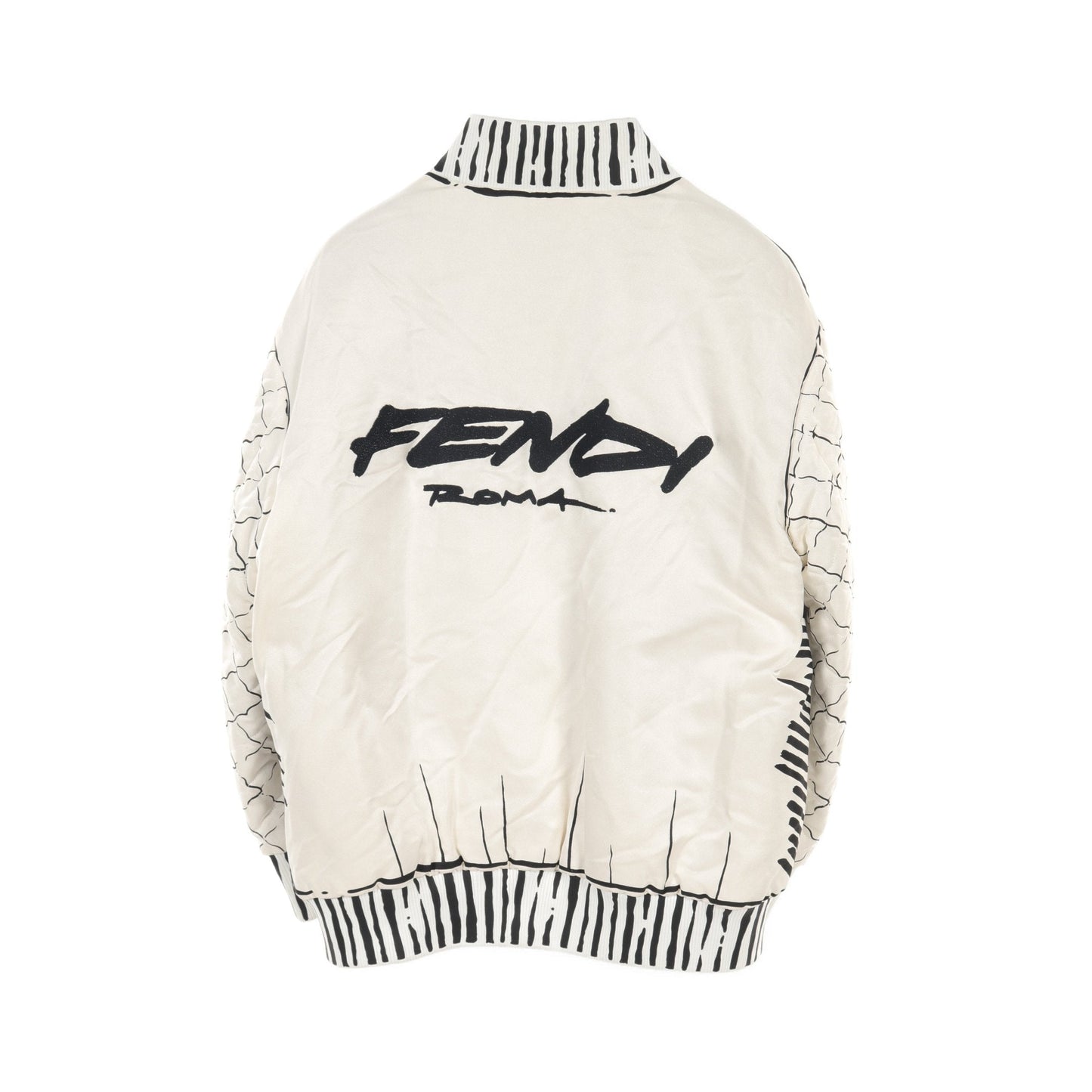 Luxury Fendi Luxury Fendi * Joshua Vides Blouson Silk White Black Reversible