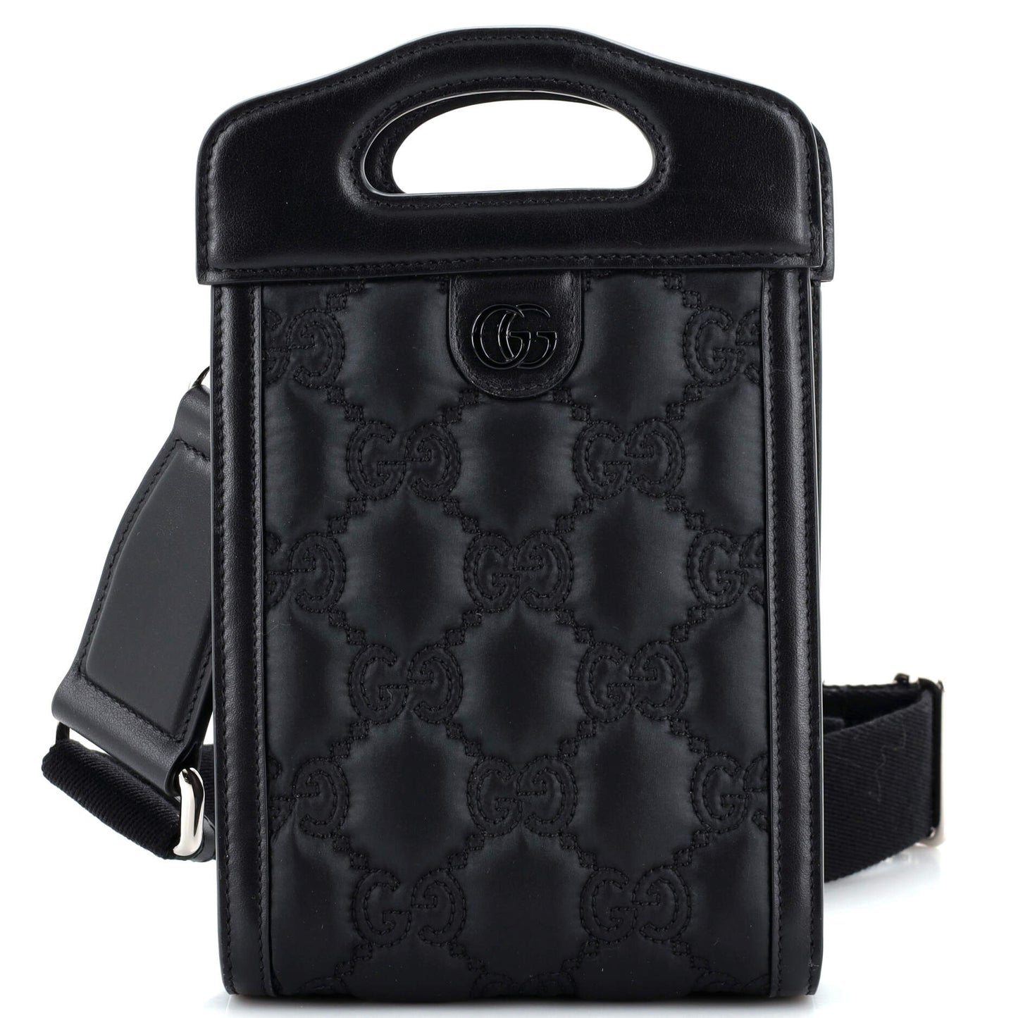 Luxury Gucci Trending 2025 Top Handle Crossbody Bag GG Embossed Matelasse Nylon with Leather Mini