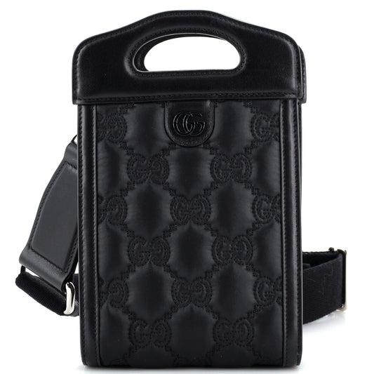 Luxury Gucci Trending 2025 Top Handle Crossbody Bag GG Embossed Matelasse Nylon with Leather Mini