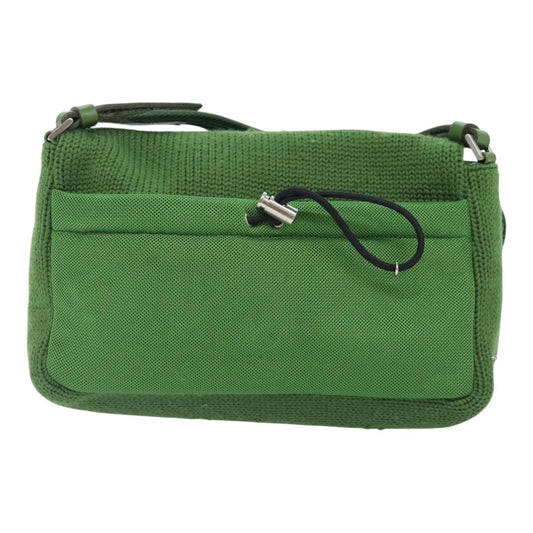 Luxury Prada Shoulder Bag Knitted Fabrics Green Silver  93808