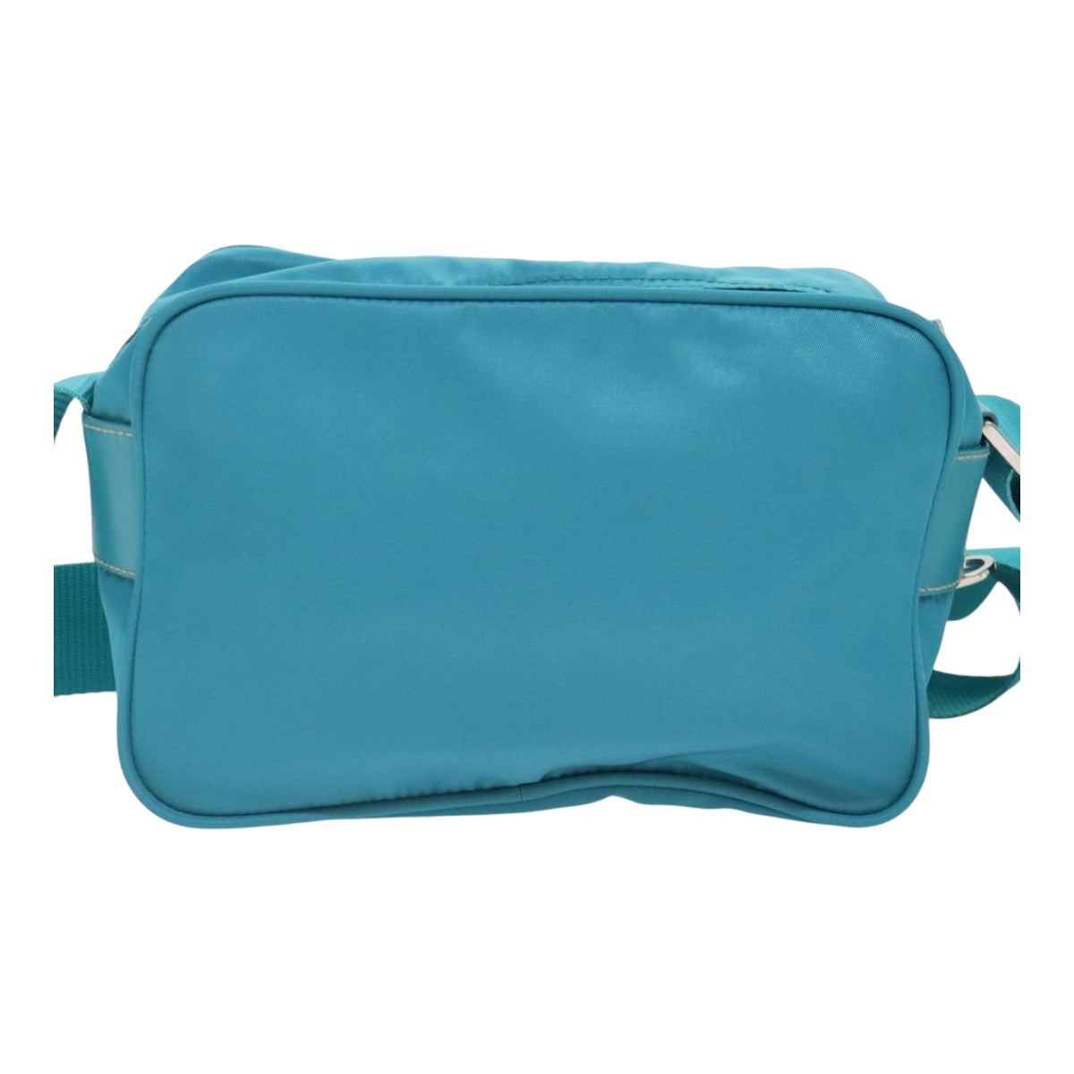 Luxury Prada Shoulder Bag Nylon Turquoise Blue Silver  93810