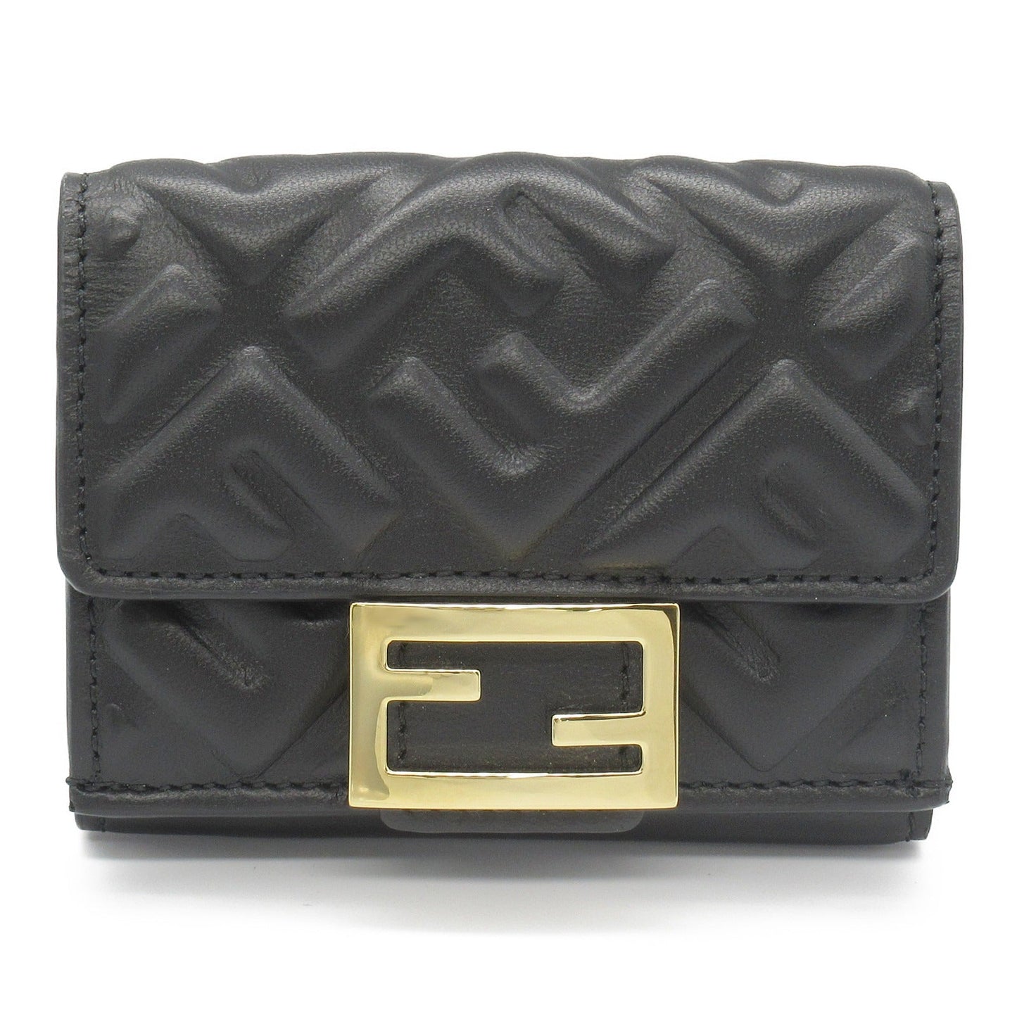 Luxury Fendi Tri-fold wallet Trifold wallet Leather Black