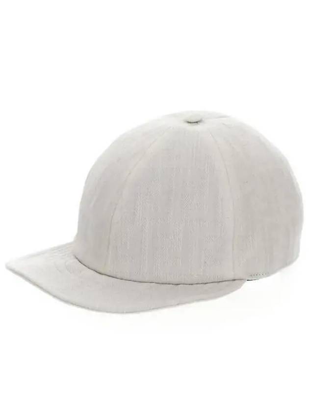 Luxury Fendi Semi Motif Denim Ball Cap White