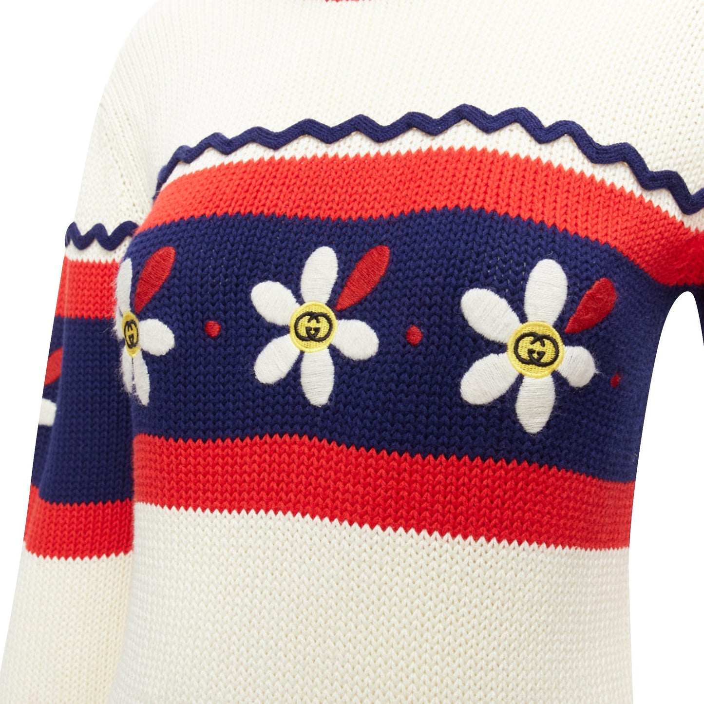 Gucci Kids Cotton GG Logo Daisy Bateau Sweater