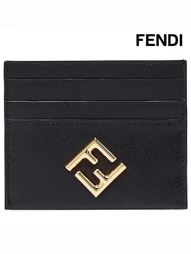 Luxury Fendi Logo Diamond Card Wallet Black