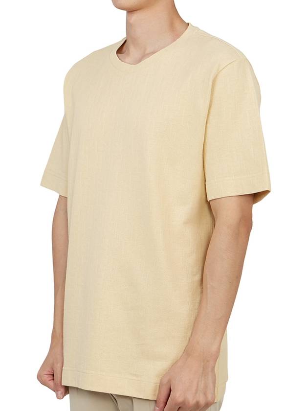 Luxury Fendi All-Over Logo Short Sleeve T-Shirt Beige