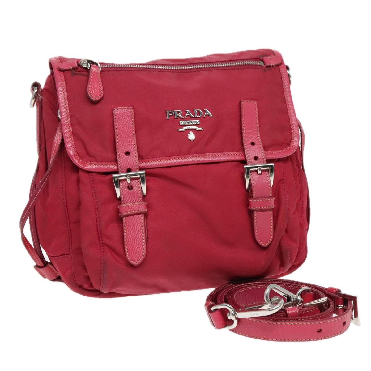 Luxury Prada Shoulder Bag Nylon Pink  94004