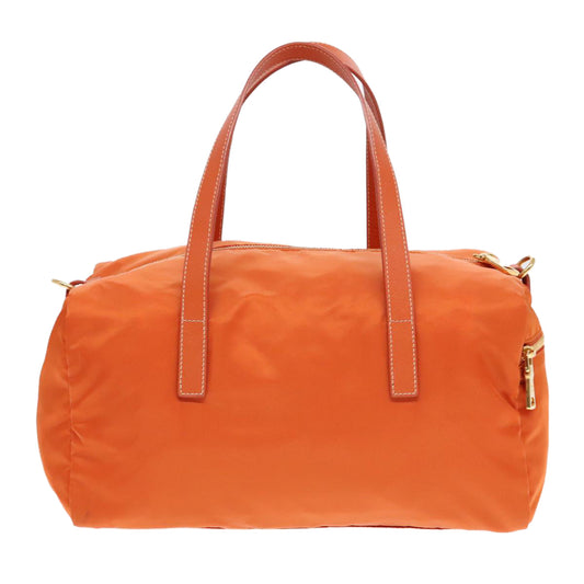 Luxury Prada Boston Bag Nylon 2way Orange Gold  94020