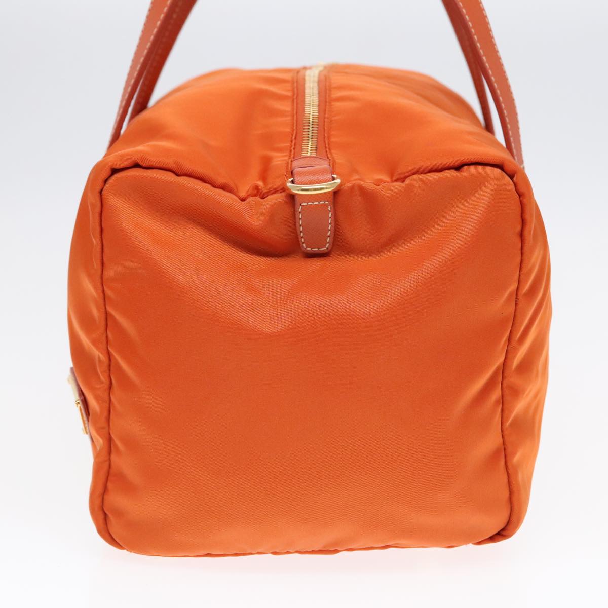 Luxury Prada Boston Bag Nylon 2way Orange Gold  94020