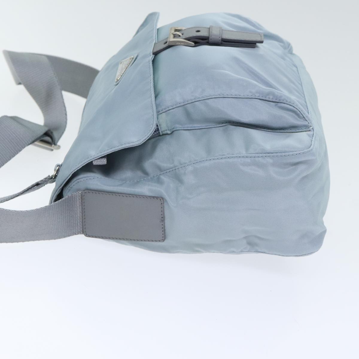 Luxury Prada Shoulder Bag Nylon Light Blue Silver  94021
