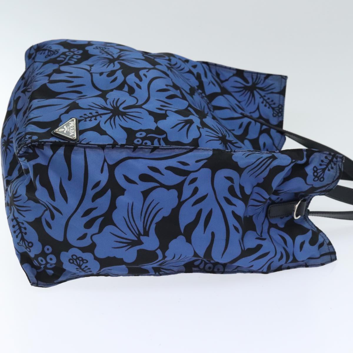 Luxury Prada Tote Bag Nylon 2way Blue Silver  94022