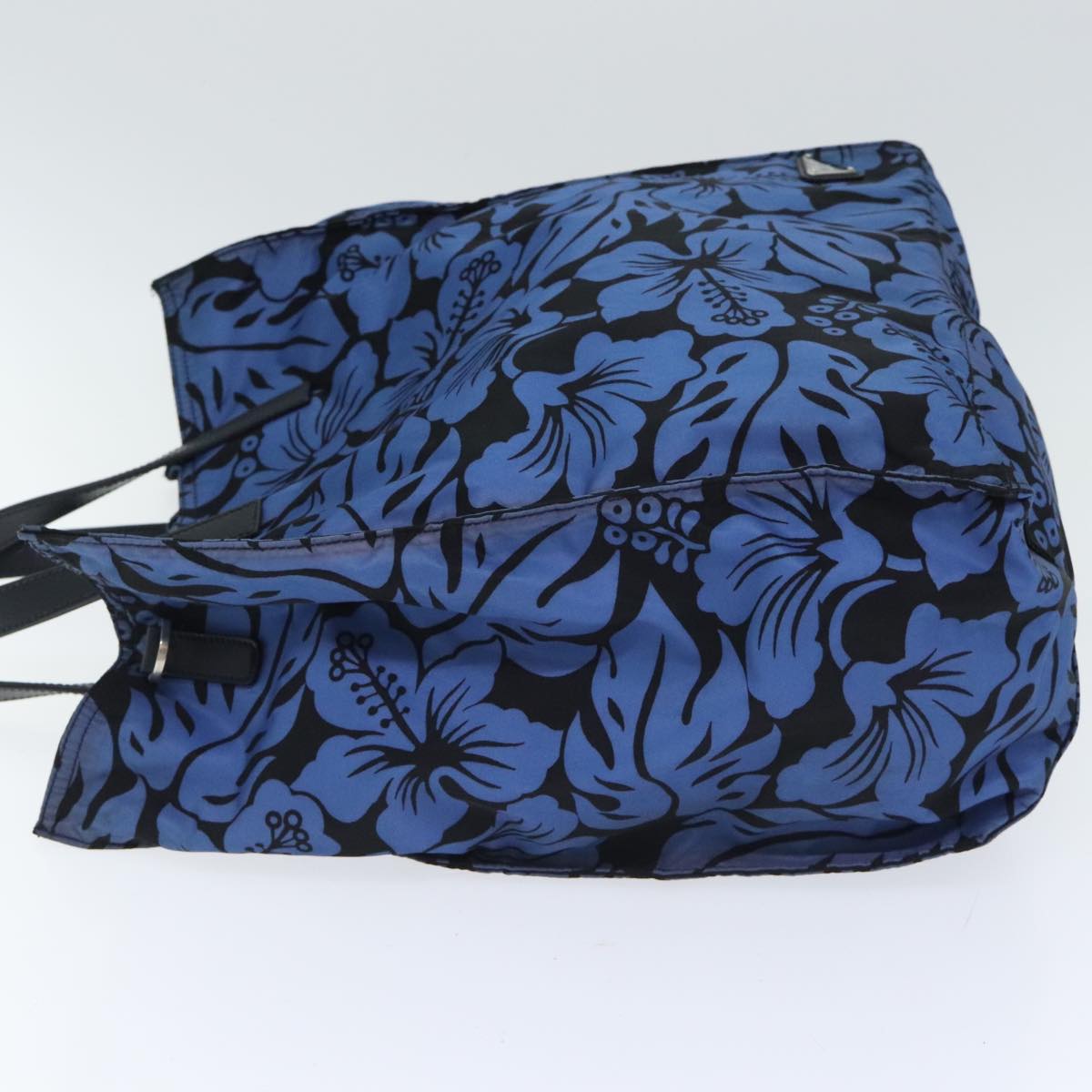Luxury Prada Tote Bag Nylon 2way Blue Silver  94022